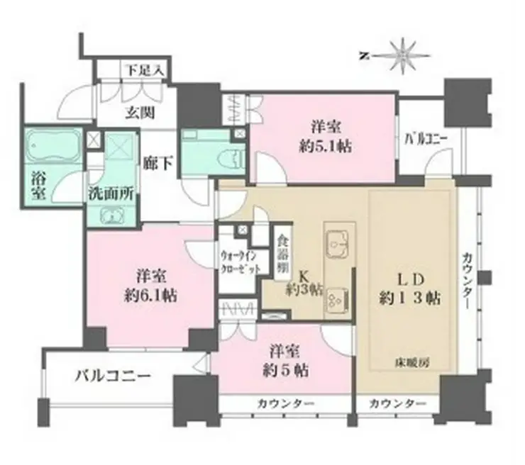 ジオ千代田大手町 4階階 間取り