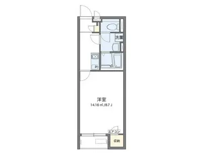 クレイノシトラス(1K/1階)の間取り写真