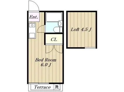 ティモス百合ヶ丘(ワンルーム/2階)の間取り写真
