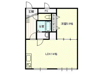 山二フェニックスビル(1LDK/3階)の間取り写真