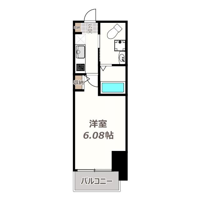 GRAND PACIFIC北畠(1K/4階)の間取り写真