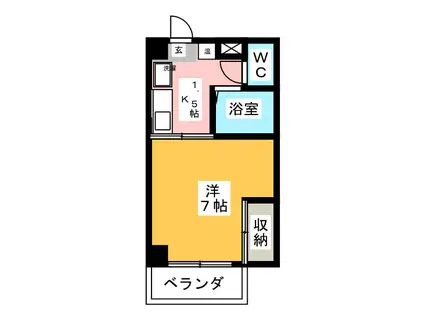 ワイズフィールド(1K/2階)の間取り写真