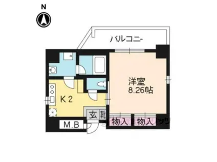 シェリオン(1K/4階)の間取り写真