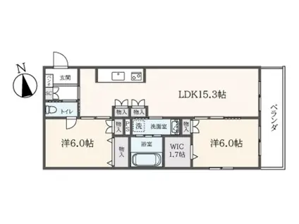 ヘーベルヴィレッジ十条グリーンヴィレッジ(2LDK/3階)の間取り写真