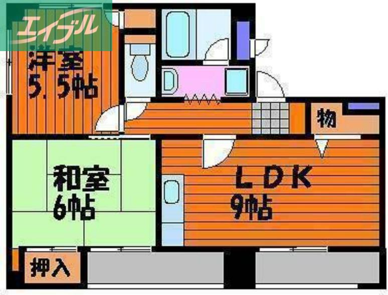 フレンズ東古松(2LDK/4階)の間取り写真