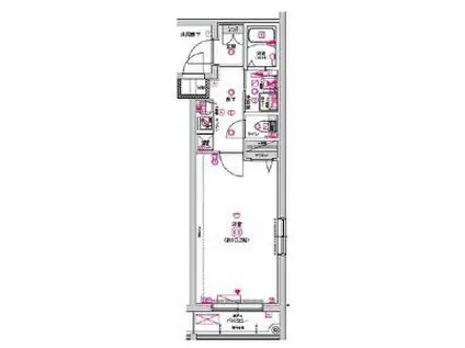 クレストタップ京都丹波口II(1K/1階)の間取り写真