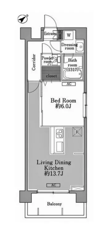 メゾン・ド・コリーヌ市ヶ谷 1階階 間取り