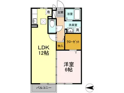 サニーステージ(1LDK/1階)の間取り写真