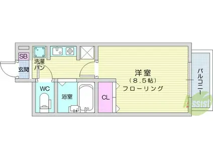 リエス新寺(1K/1階)の間取り写真