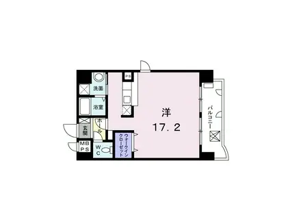 ラ・ペジーブル新町(ワンルーム/7階)の間取り写真