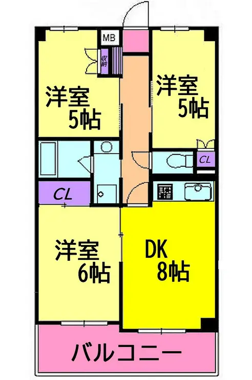 荏田五番館 5階階 間取り