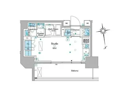 ルフォンプログレ品川大井(ワンルーム/10階)の間取り写真