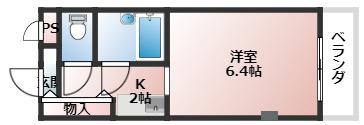 マンション末広(1K/3階)の間取り写真