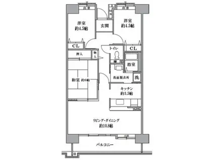 T′S GARDEN清瀬(3LDK/4階)の間取り写真