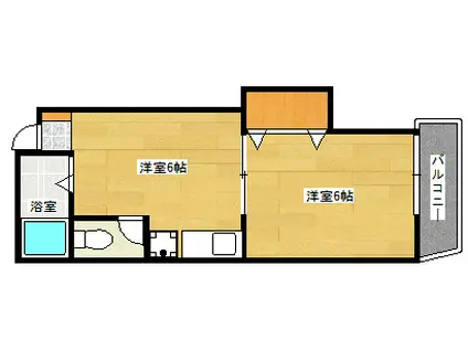 福永ビル(1DK/5階)の間取り写真