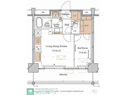ブランシエスタ木場(1LDK/3階)の間取り写真