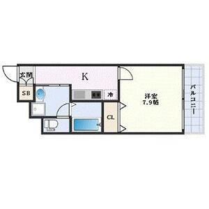 アンプルールフェールドミール(1K/3階)の間取り写真