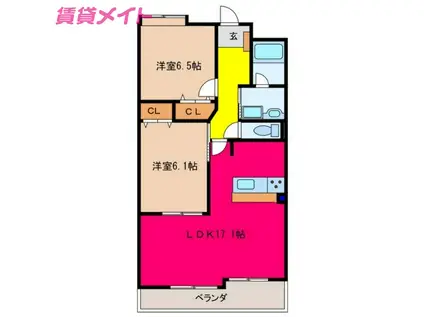 SANTNORE(2LDK/5階)の間取り写真