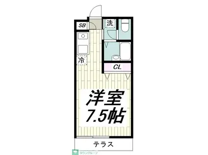 プレシード上倉田(ワンルーム/1階)の間取り写真