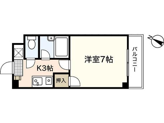アドラー隅本(1K/1階)の間取り写真