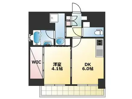 エステムコート難波VIエント(1DK/8階)の間取り写真