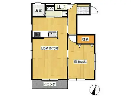 ビナーチェ(1LDK/1階)の間取り写真