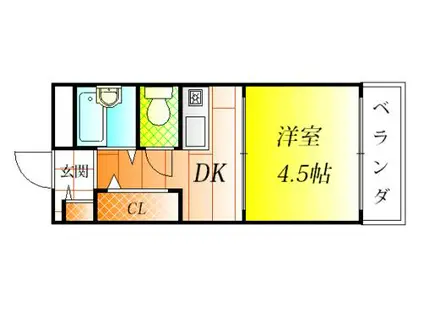 プリマベーラ藤井寺(1DK/4階)の間取り写真