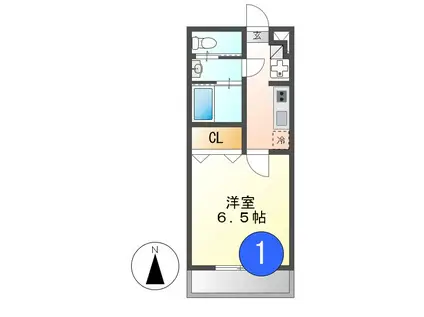 ラ シャルール千成(1K/1階)の間取り写真