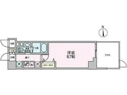 アーバンコート大岡山(1K/4階)の間取り写真