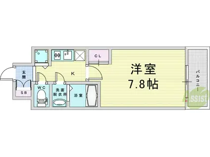 THE RESIDENCE H(1K/5階)の間取り写真