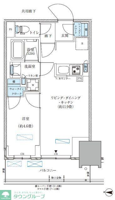 パークアクシス西大島コンフォートスクエア(1LDK/11階)の間取り写真