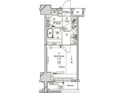 ラフィスタ川崎(1K/8階)の間取り写真