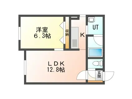 BRONZE(1LDK/2階)の間取り写真