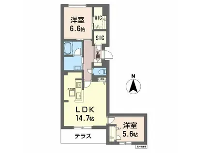 シャーメゾン ウィステリア(2LDK/3階)の間取り写真
