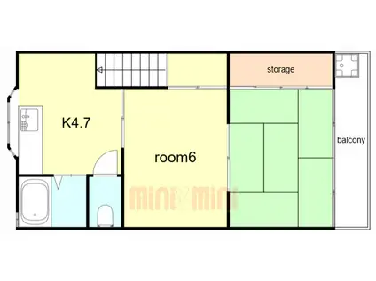 吉田ハイツ(2K/2階)の間取り写真
