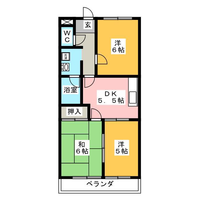 シティリバー(3DK/3階)の間取り写真