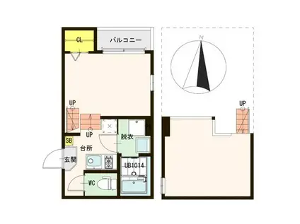 マルシエール黒松(1K/1階)の間取り写真