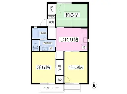 サンシティパークI(3DK/1階)の間取り写真