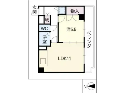 ステーションビラKIII(1LDK/8階)の間取り写真