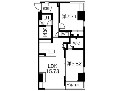 AREX丸の内II(2LDK/6階)の間取り写真