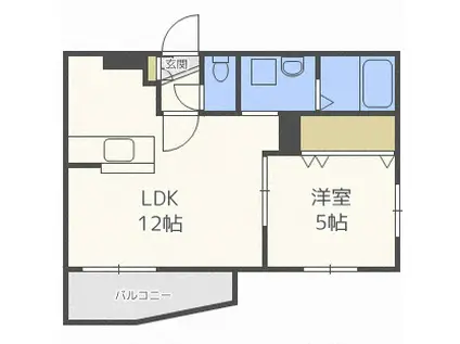 モルティーニ宮の森(1LDK/1階)の間取り写真