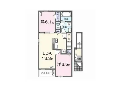 カーサ・ルピナス(2LDK/1階)の間取り写真