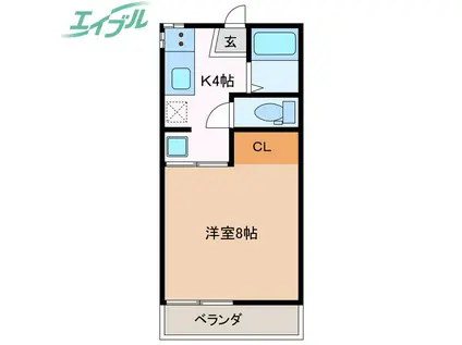 シティライフ福村(1K/2階)の間取り写真