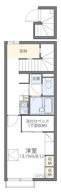 レオパレス日向坂(1K/2階)の間取り写真