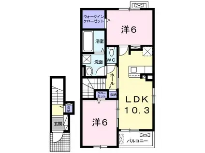 UG-LINE II(2LDK/2階)の間取り写真