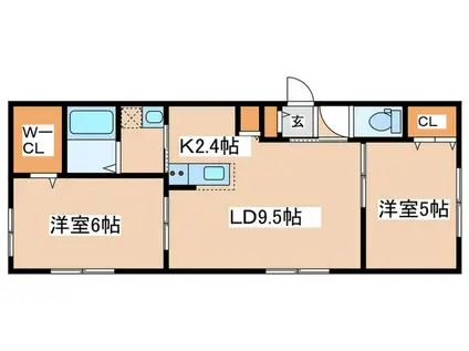 ミカエルアルファII(2LDK/4階)の間取り写真