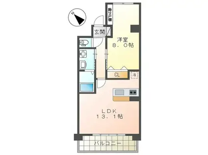 グランセノーテM(1LDK/7階)の間取り写真