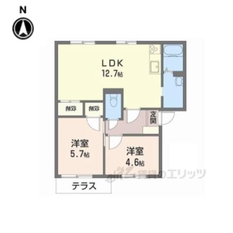 ハイツ池田C(2LDK/1階)の間取り写真