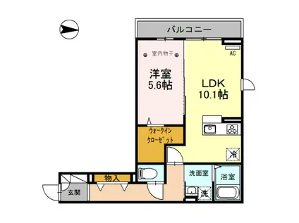 パストラル美南(1LDK/2階)の間取り写真