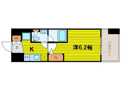 クレストフォルム大阪天満橋(1K/12階)の間取り写真
